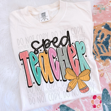 Load image into Gallery viewer, Pencil Bow Teacher DTF Transfer