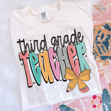 Load image into Gallery viewer, Pencil Bow Teacher DTF Transfer