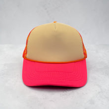 Load image into Gallery viewer, Pink & Orange Checkered Blank Foam Hat