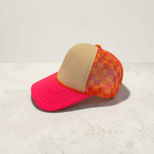 Load image into Gallery viewer, Pink & Orange Checkered Blank Foam Hat
