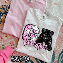 Load image into Gallery viewer, Pink Floral Dots State DTF Transfer