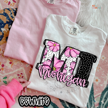 Load image into Gallery viewer, Pink Floral Dots State DTF Transfer