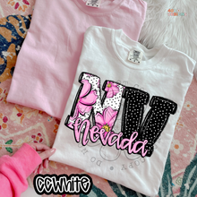 Load image into Gallery viewer, Pink Floral Dots State DTF Transfer