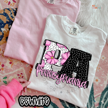 Load image into Gallery viewer, Pink Floral Dots State DTF Transfer