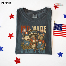 Load image into Gallery viewer, Red White Slightly Feral DTF Transfer