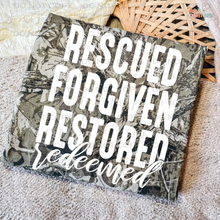 Load image into Gallery viewer, Rescued Forgiven Restored Redeemed DTF Transfer