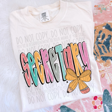 Load image into Gallery viewer, Pencil Bow Teacher DTF Transfer