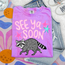 Load image into Gallery viewer, See You Soon Raccoon Front DTF Transfer