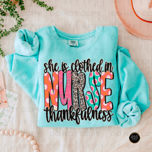 Load image into Gallery viewer, She Is Clothed In Thankfulness DTF Transfer