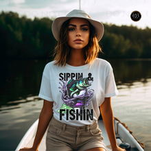 Load image into Gallery viewer, Sippin & Fishin DTF Transfer