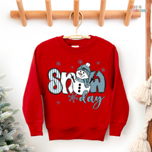 Load image into Gallery viewer, Snow Day Snowman Boy DTF Transfer