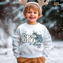 Load image into Gallery viewer, Snow Day Snowman Boy DTF Transfer