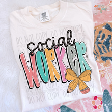 Load image into Gallery viewer, Pencil Bow Teacher DTF Transfer