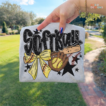Load image into Gallery viewer, Softball Bow Bat DTF Transfer