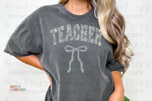 Load image into Gallery viewer, Lace Bow Title/Name DTF Transfer