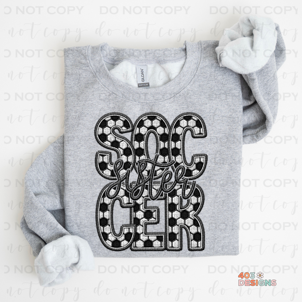 Faux Soccer Personalized DTF Transfer