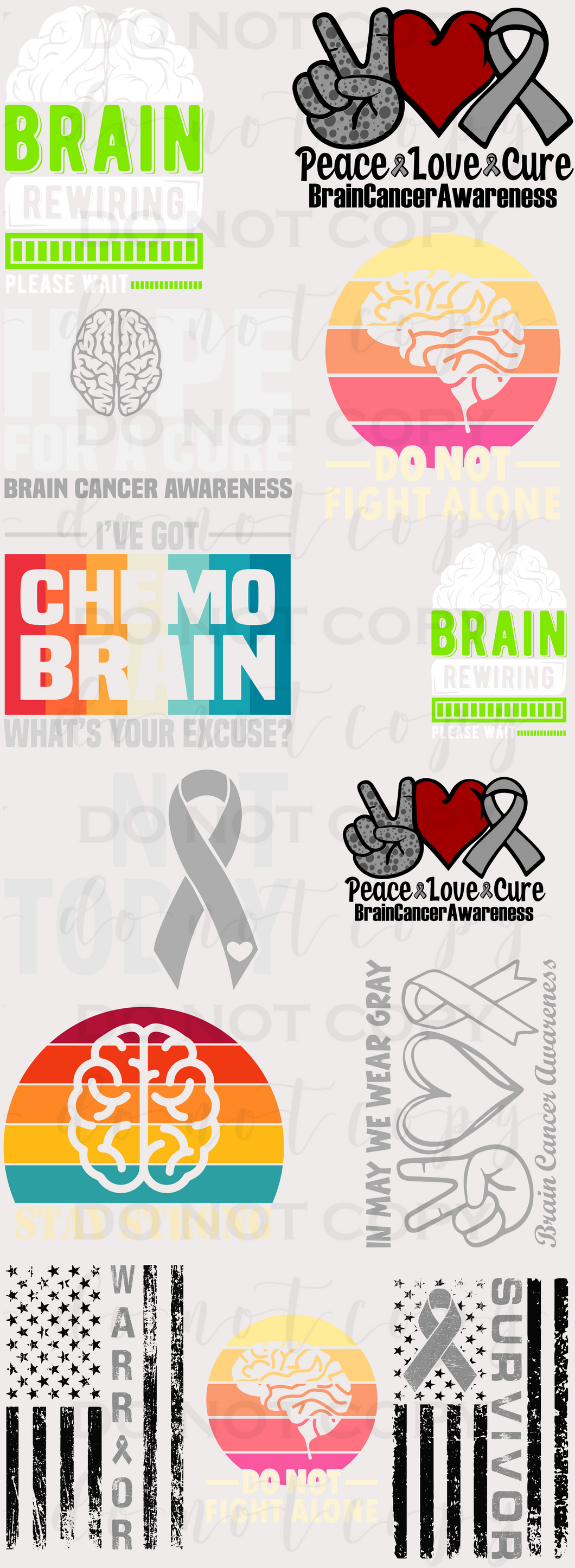 Brain Cancer Awareness Pre-Made Gang Sheet