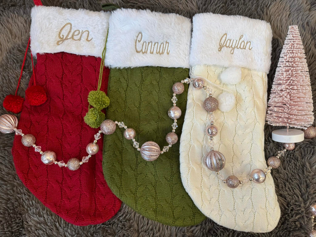 Embroidered Christmas Stockings (retail - please read description)