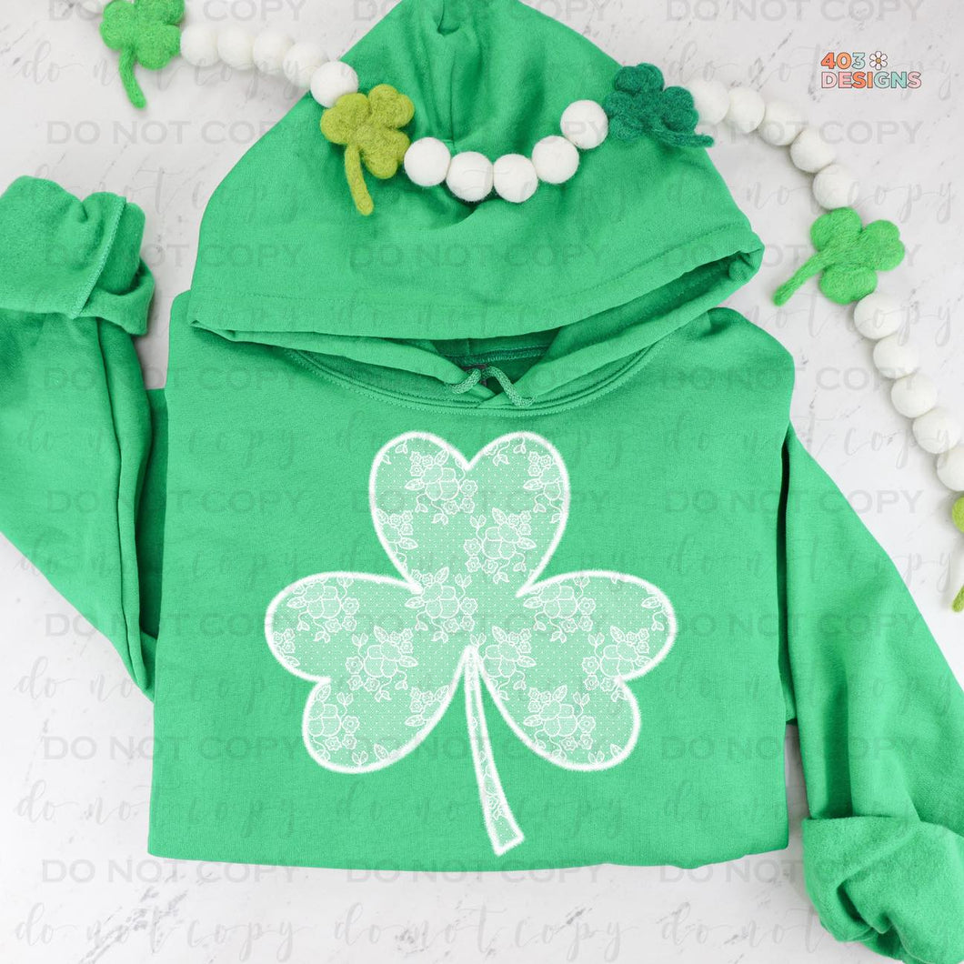 Faux Lace Clover- Sweatshirt