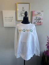 Load image into Gallery viewer, Embroidered Coquette Bows and Clover Sweatshirt
