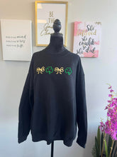 Load image into Gallery viewer, Embroidered Coquette Bows and Clover Sweatshirt
