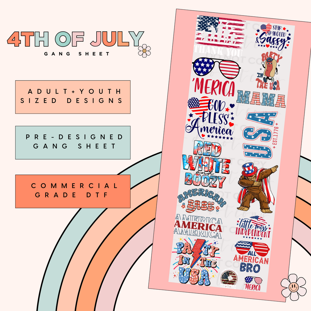 4th of July Pre-Made Gang Sheet