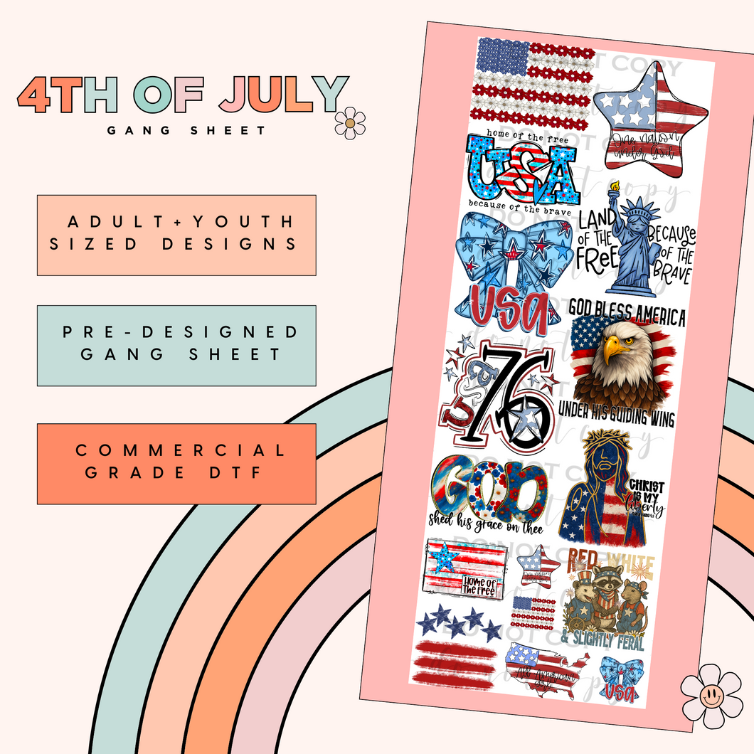 4th of July Pre-Made Gang Sheet