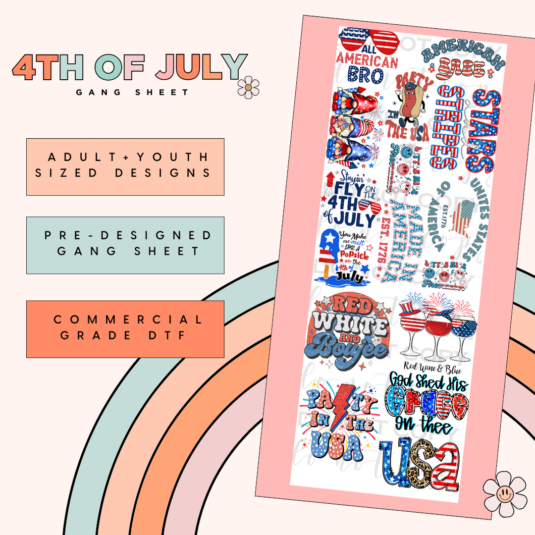 4th of July Pre-Made Gang Sheet