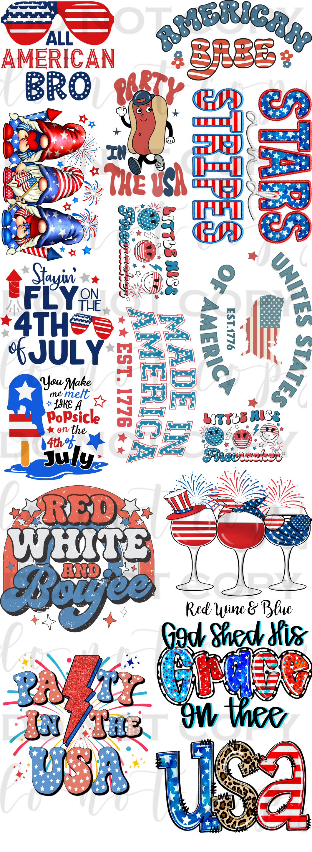 4th of July Pre-Made Gang Sheet