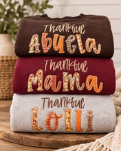 Load image into Gallery viewer, Thankful applique embroidered sweatshirt
