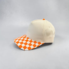 Load image into Gallery viewer, Orange Checkered Twill Hat
