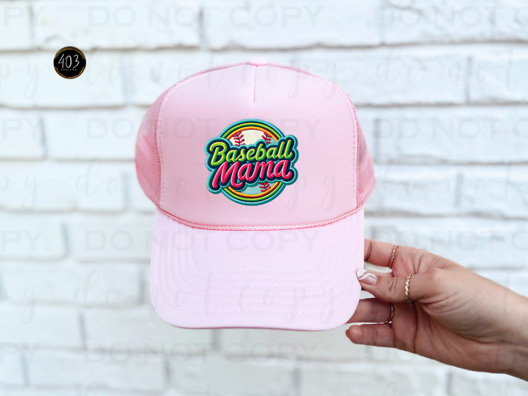 Baseball Mama Faux Embroidery DTF Transfer
