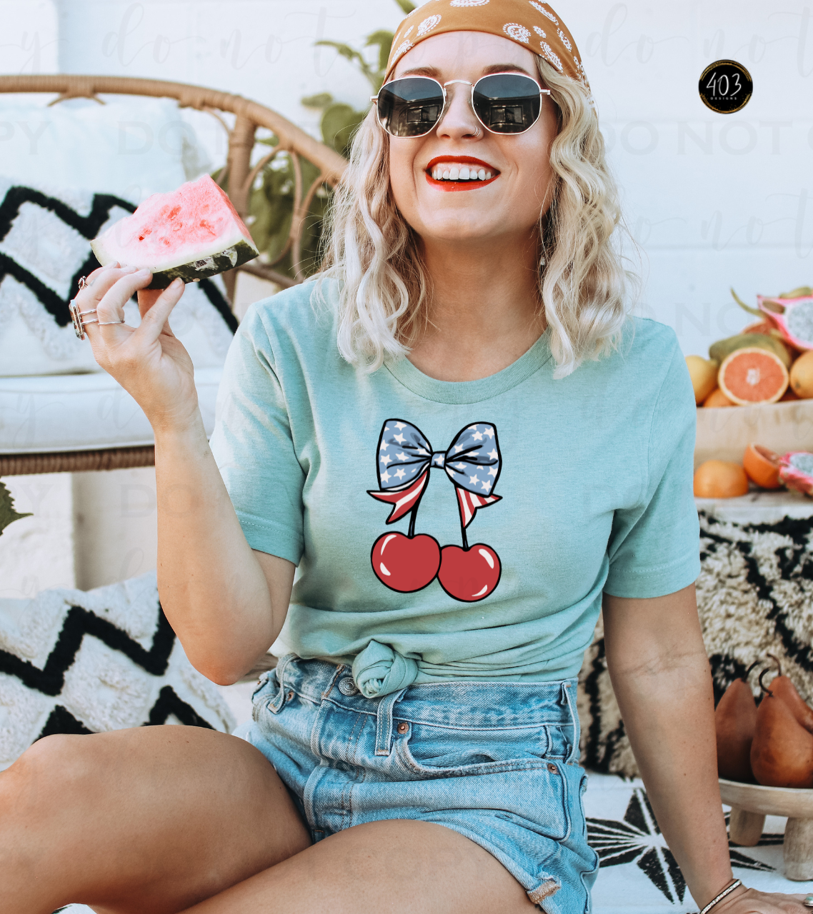 American Coquette Cherries DTF Transfer