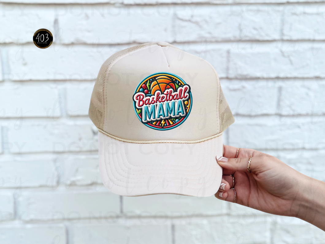 Basketball Mama Faux Embroidery DTF Transfer
