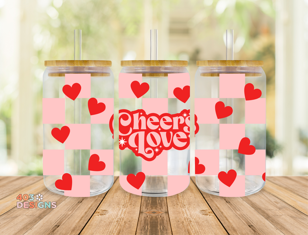 Cheers Love Libby Glass Can UV DTF Transfer