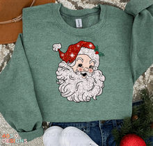 Load image into Gallery viewer, Red Santa Faux Sequin Completed Tee/Sweatshirt
