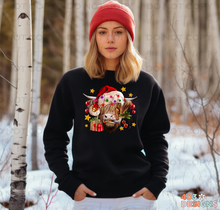 Load image into Gallery viewer, Christmas Highland Cow Completed Sweatshirt
