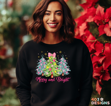 Load image into Gallery viewer, Merry and Bright Trees Completed Sweatshirt
