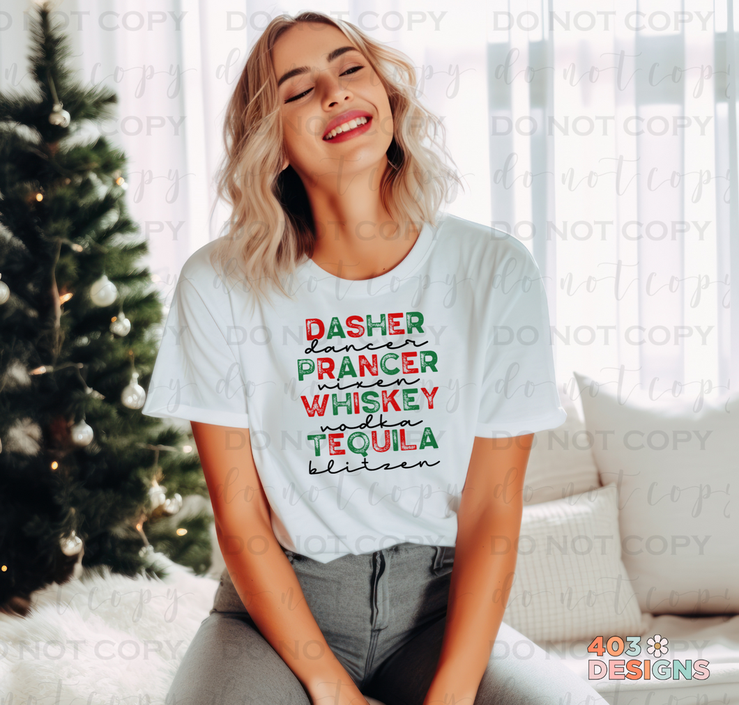 Alcohol Reindeer Completed Tee/Sweatshirt