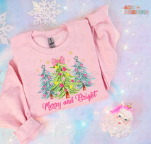 Load image into Gallery viewer, Merry and Bright Trees Completed Sweatshirt
