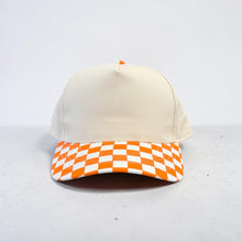 Load image into Gallery viewer, Orange Checkered Twill Hat
