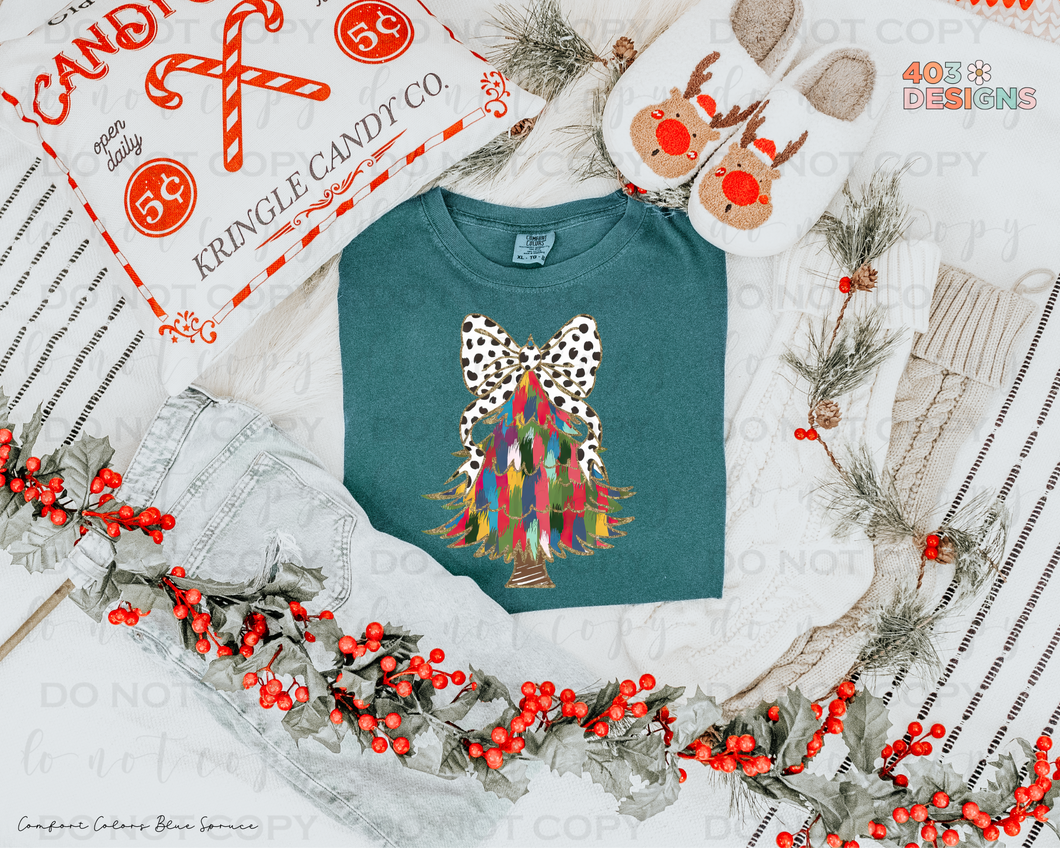 Dalmatian Dot Christmas Tree DTF Transfer