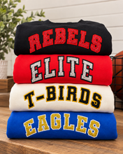 Load image into Gallery viewer, Custom mascot applique embroidered sweatshirt

