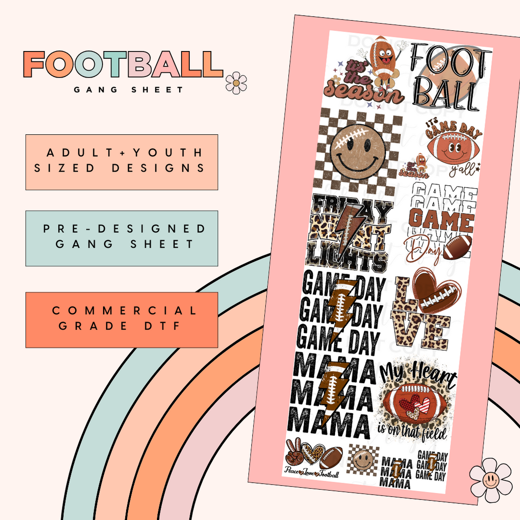 Football Pre-Made Gang Sheet