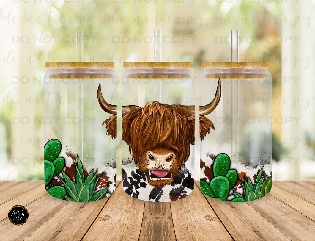 Heifer Cow Libby Glass Can UV DTF Transfer