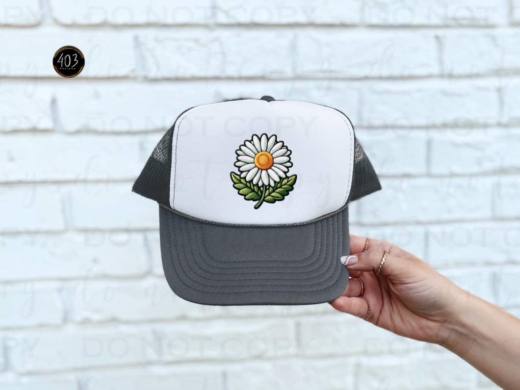 Daisy Faux Embroidery DTF Transfer