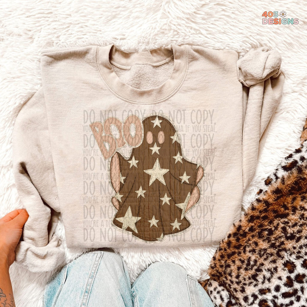 Neutral Boo Ghost DTF Transfer