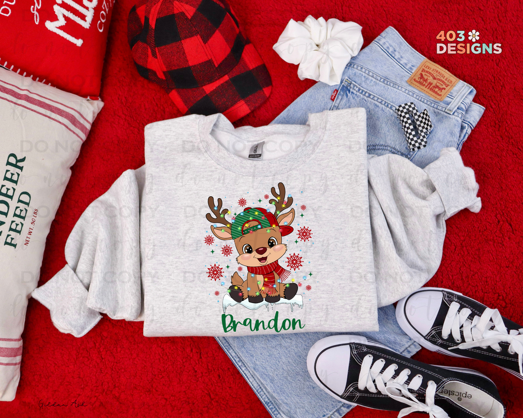 Personalized Boy Reindeer DTF Transfer