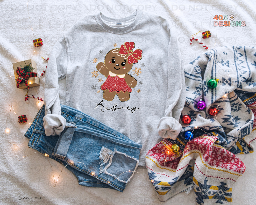 Personalized Girl Gingerbread DTF Transfer