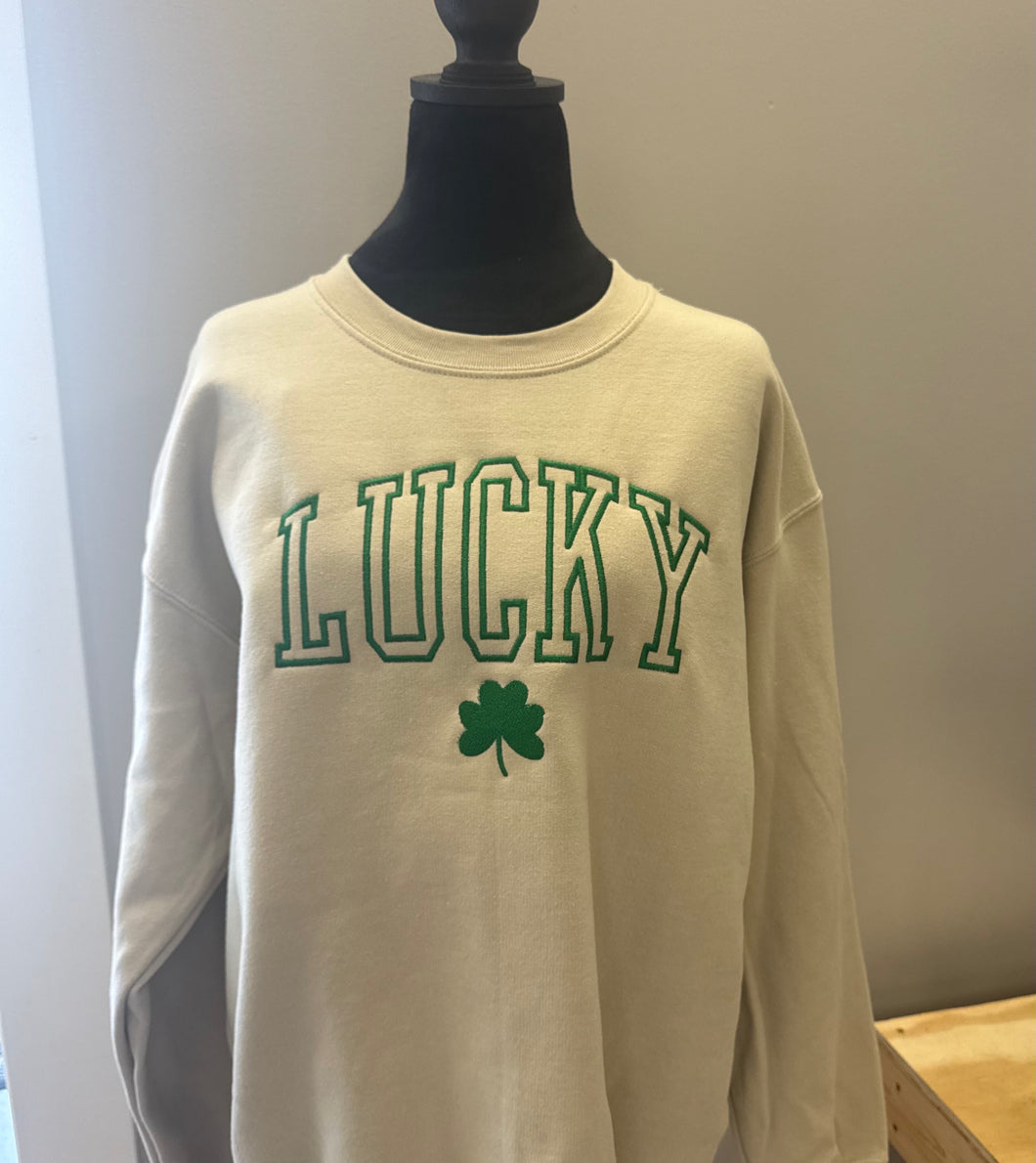 Green Lucky Embroidered Sweatshirt